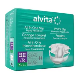 Alvita All-in-One incontinentiebroekje maxi xl nacht, 20 stuks