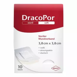 DRACOPOR Wondverband 3,8x3,8 cm steriel, 10 stuks