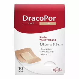 DRACOPOR Wondverband 3,8x3,8 cm steriel huidkleurig, 10 stuks