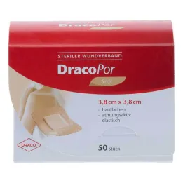 DracoPor Soft huidkleurig wondverband 3,8x3,8 cm steriel, 50 stuks