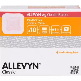 ALLEVYN Ag Gentle Border 7,5x7,5 cm Wond Association, 10 st
