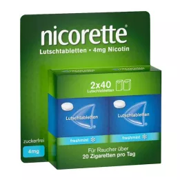 NICORETTE verse munt 4 mg geperste zuigtabletten, 80 stuks