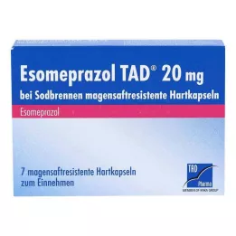 ESOMEPRAZOL TAD 20 mg voor brandend maagzuur msr. harde capsules, 7 stuks