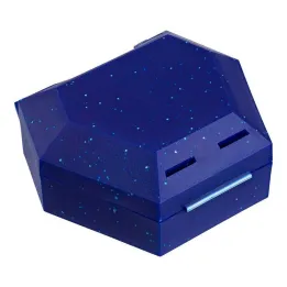 Breteldoosje met koord blauw met glitters, 1 stuk