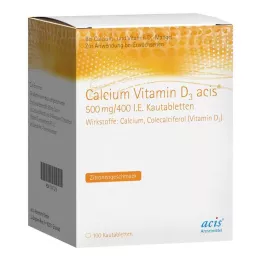 CALCIUM VITAMIN D3 acis 500 mg/400 I.E. kauwtabletten, 100 stuks