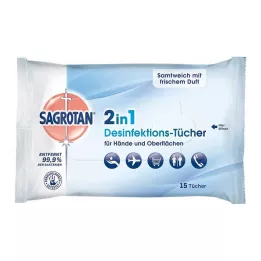 SAGROTAN 2in1 ontsmettingsdoekjes, 15 stuks