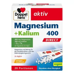 DOPPELHERZ Magnesium+Kalium DIRECT Portiezakken, 20 stuks