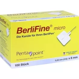 BERLIFINE Micro -canule 0,25x8 mm, 100 st