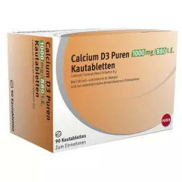 CALCIUM D3 Puren 1000 mg/880 I.E. kauwtabletten, 90 stuks