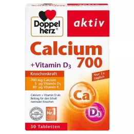 DOPPELHERZ Calcium 700+vitamine D3 -tabletten, 30 st