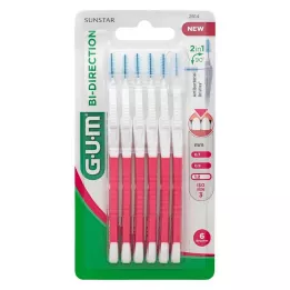 GUM BI-richting interdentale borstels 1,2 mm roze, 6 st