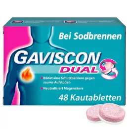 GAVISCON Dual 250mg/106.5mg/187.5mg kauwtabletten, 48 stuks
