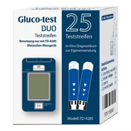 GLUCO TEST DUO Teststrips, 25 stuks