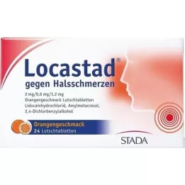 Locastad tegen zere keel oranje lollies, 24 st