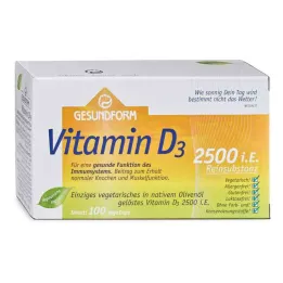 Gezonde vorm vitamine D3 2.500 I.e.Vegacaps (100 stuks)
