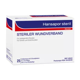 HANSAPOR steriel wondverband 6x7 cm, 25 stuks