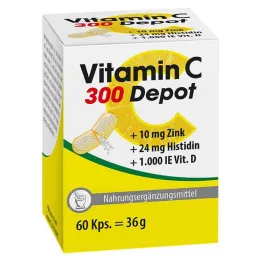 Vitamine C 300 depot + zink + histidine + D capsules, 60 st