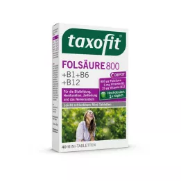 Taxofit Foliumzuur 800 + Vitamine B1, B6 en B12-tabletten, 40 st