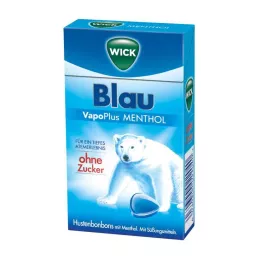 Wick Blauwe vapoplus menthol hoest bonbons, 46 g
