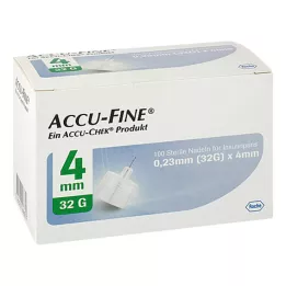 ACCU FINE steriele naalden voor insulinepennen 4 mm 32 G, 100 stuks