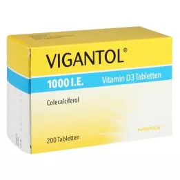 VIGANTOL 1.000 d.w.z. vitamine D3 -tabletten, 200 st