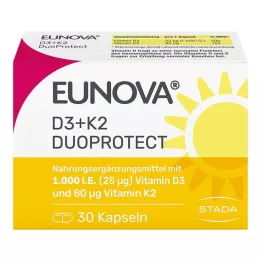 EUNOVA DuoProtect D3+K2 1000 IE/80 μg capsules, 30 stuks