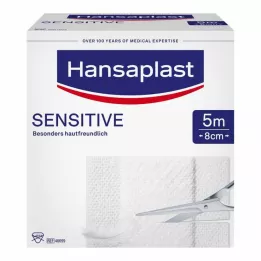 HANSAPLAST Gevoelige pleister 8 cmx5 m rol, 1 stuk