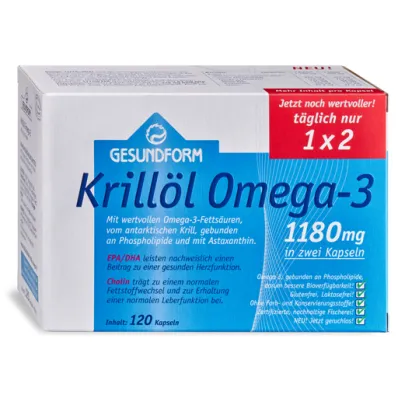 GESUNDFORM Krillolie 1180 mg Antarctische capsules, 120 stuks