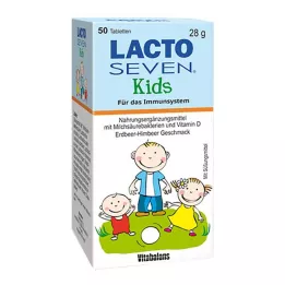 LACTO SEVEN Kids Aardbei-Frambozensmaak Tabletten, 50 stuks