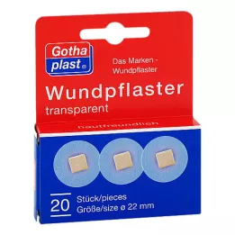 GOTHAPLAST Wondpleister 2,2 cm transparant, 20 stuks