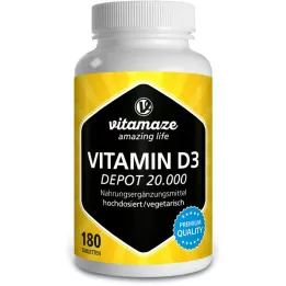 VITAMIN D3 20.000 IE Depot hoge dosering tabletten, 180 stuks