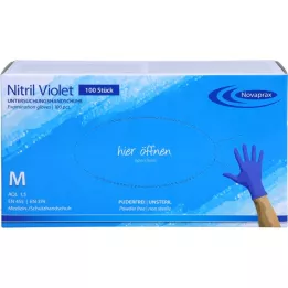 NITRIL Handschoenen ongepoederd maat M blauw violet, 100 st