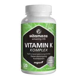 VITAMIN K1+K2 complex hoge dosering veganistische capsules, 120 stuks