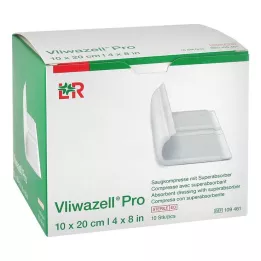VLIWAZELL Pro superabsorberend kompres steriel 10x20 cm, 10 stuks