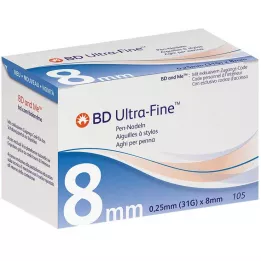 BD ULTRA-FINE Pennaalden 8 mm 31 G 0,25 mm, 105 stuks