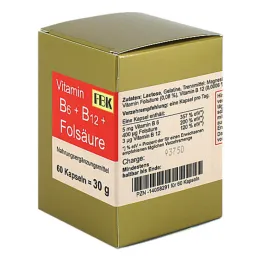Vitamine B6 + B12 + foliumzuur capsules, 60 stuks