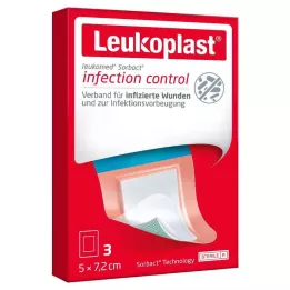 LEUKOPLAST Leukomed Sorbact steriel 5x7,2 cm, 3 stuks
