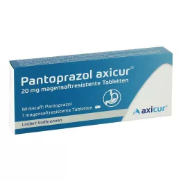 PANTOPRAZOL axicur 20 mg maagsapresistente tabletten, 7 stuks