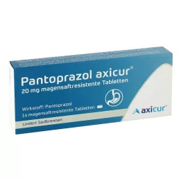 PANTOPRAZOL axicur 20 mg maagsapresistente tabletten, 14 stuks