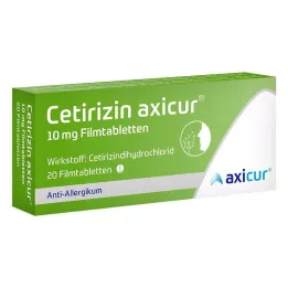 CETIRIZIN axicur 10 mg filmomhulde tabletten, 20 stuks