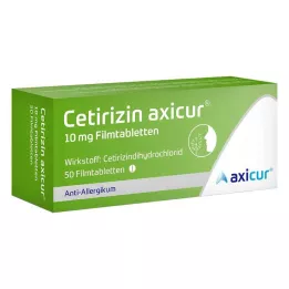 CETIRIZIN axicur 10 mg filmomhulde tabletten, 50 stuks