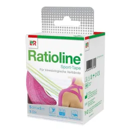Ratioline sporttape 5 cmx5 m roze, 1 stuk