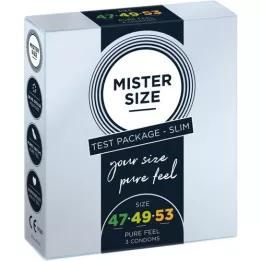 MISTER Grootte proefpakket 47-49-53 condooms, 3 st