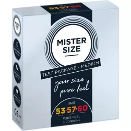MISTER Grootte proefpakket 53-57-60 condooms, 3 st