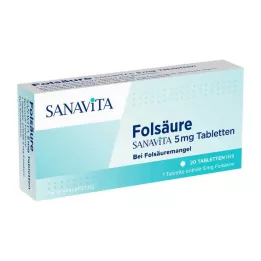 FOLSÄURE SANAVITA 5 mg tabletten, 20 stuks
