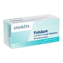 Foliumzuur Sanavita 5 mg tabletten, 100 st