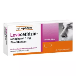 LEVOCETIRIZIN-ratiopharm 5 mg filmomhulde tabletten, 20 stuks