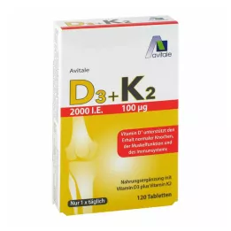 Vitamine D3+K2 2000 IE, 120 stuks