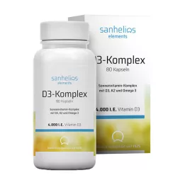 SANHELIOS Vitamine D3 Zonvitaminecomplex met K2, 80 stuks