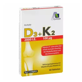 Vitamine D3+K2 2000 IE, 60 stuks
